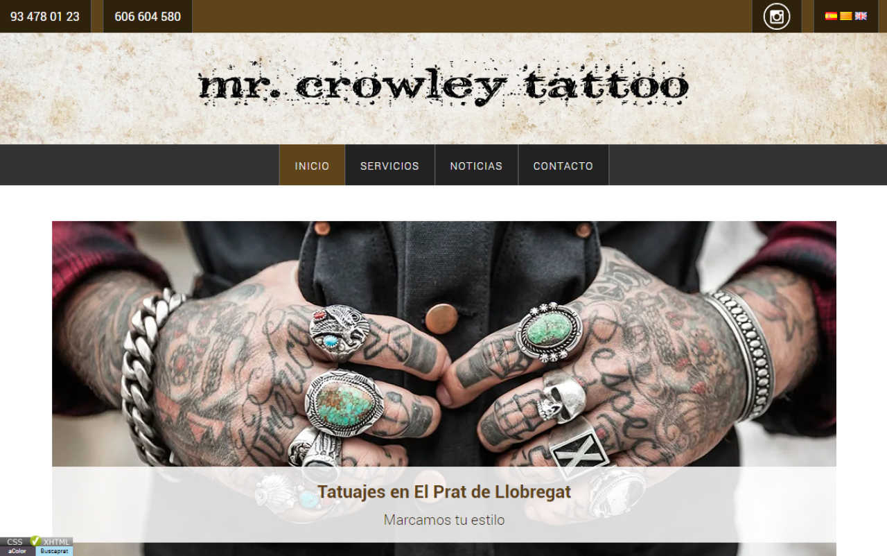 Diseño Web Tatuadores | Mr. Crowley Tatto