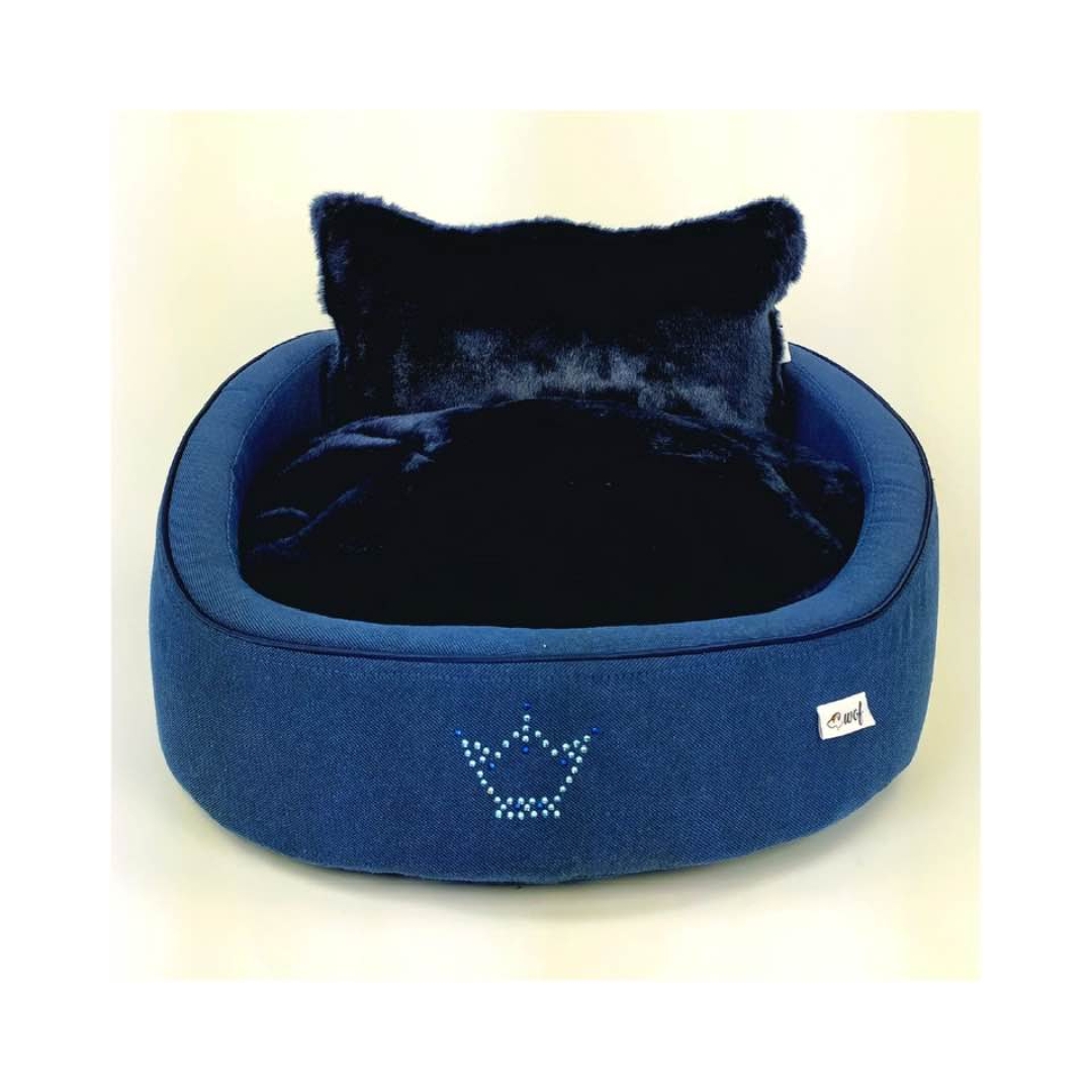 ROUNI BLUE Una cama de edicion limitada, para ofrecer confor y comodidad a tu perro. Totalmente desenfundable. 60 cm.