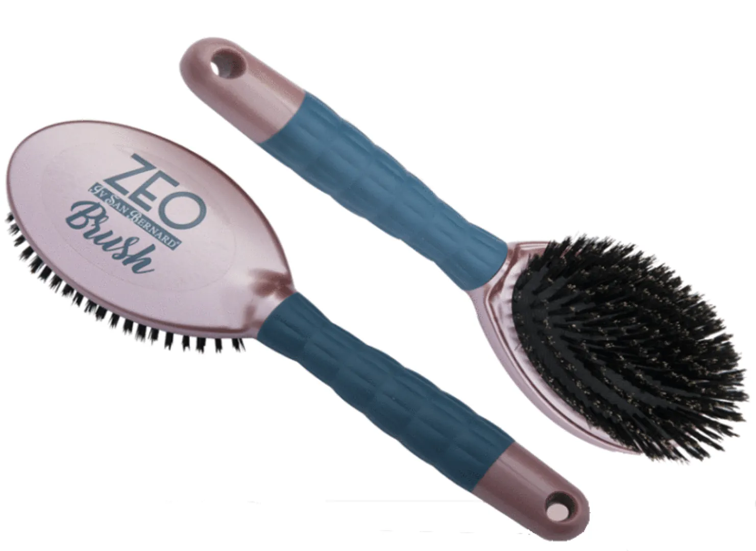Los cepillos Zeo con cojín neumático vulcanizado y cerdas sintéticas y naturales.