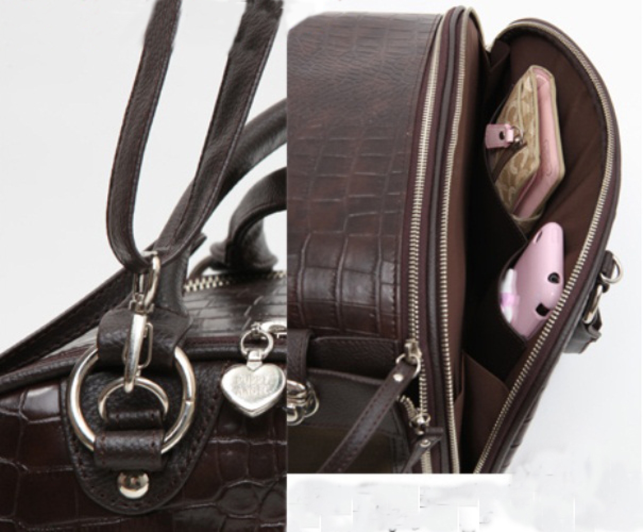 Lujoso bolso con asas con un estilo original. Para la mayoría de las razas de hasta 3 kg / 8 libras. Proporciona espacio cómodo por  la longitud de  (35cm -> 38 cm)